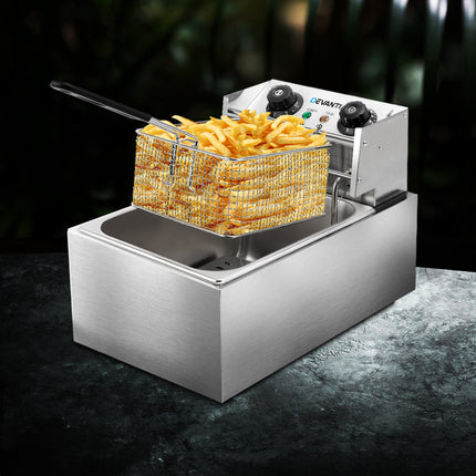 Devanti 10L Electric Commercial Deep Fryer Single Basket 2200W.