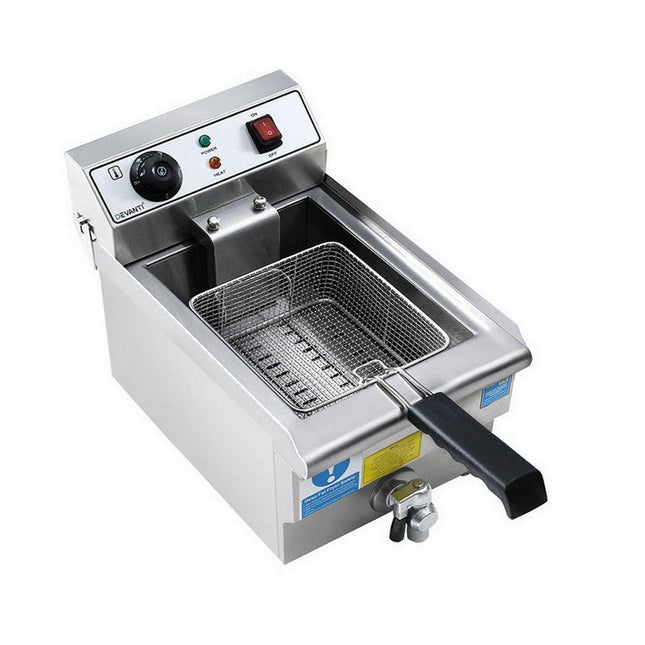 Devanti 3000W Electric Deep Fryer 10L Stainless Steel Fryer w/ Basket & Lid.