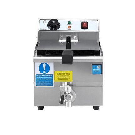 Devanti 3000W Electric Deep Fryer 10L Stainless Steel Fryer w/ Basket & Lid.