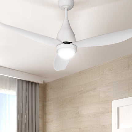 Devanti 52'' Ceiling Fan DC Motor LED Light Remote Control - White.