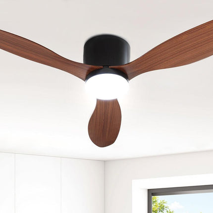 Devanti 52'' Ceiling Fan DC Motor w/Light w/Remote - Dark Wood.