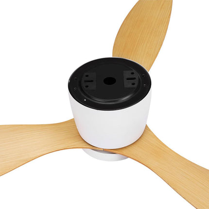 Devanti 52'' Ceiling Fan DC Motor w/Light w/Remote - Light Wood.