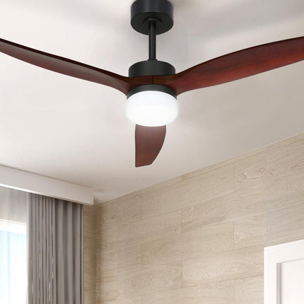 Devanti 52'' Ceiling Fan DC Motor 3 Blades w/Light - Dark Wood.