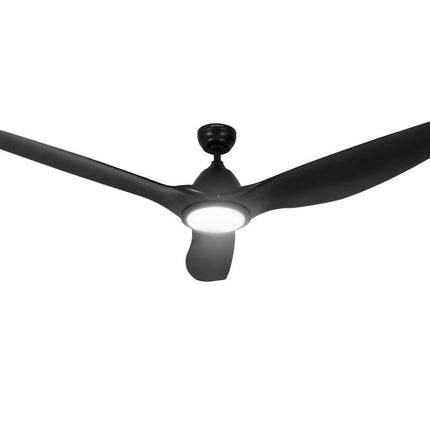 Devanti 64 Inch Ceiling Fan DC Motor w/Light w/Remote - Black.