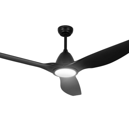 Devanti 64 Inch Ceiling Fan DC Motor w/Light w/Remote - Black.