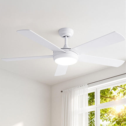 Devanti 52'' Ceiling Fan 5 Blades DC Motor w/Light w/Remote White.