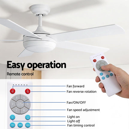 Devanti 52'' Ceiling Fan 5 Blades DC Motor w/Light w/Remote White.