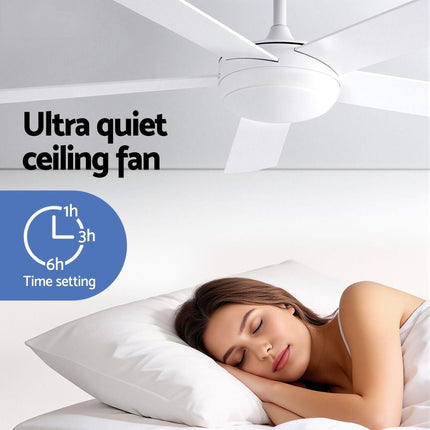 Devanti 52'' Ceiling Fan 5 Blades DC Motor w/Light w/Remote White.