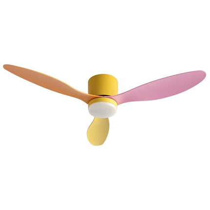Devanti 52'' Ceiling Fan 3 Blades DC Motor w/Light w/Remote Yellow Pink Orange.