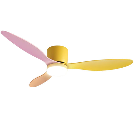 Devanti 52'' Ceiling Fan 3 Blades DC Motor w/Light w/Remote Yellow Pink Orange.