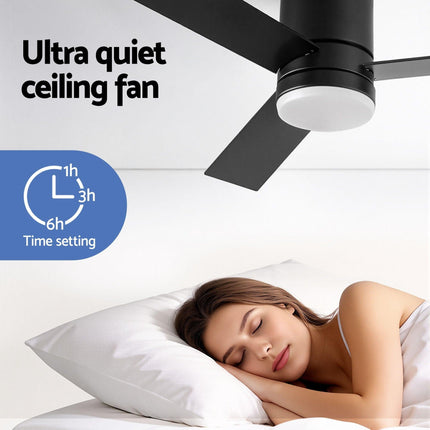 Devanti 52'' Ceiling Fan 3 Blades Double-sided DC Motor w/Light w/Remote Light Wood and bLack.