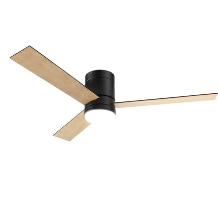 Devanti 52'' Ceiling Fan 3 Blades Double-sided DC Motor w/Light w/Remote Light Wood and bLack.