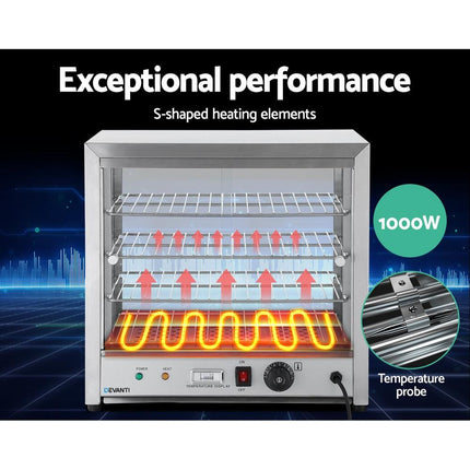 Devanti Commercial Food Warmer Hot Display Showcase Cabinet 54cm.