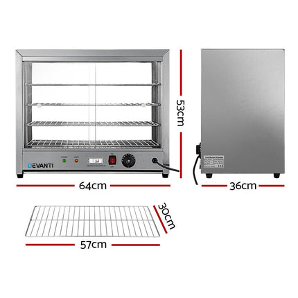Devanti Commercial Food Warmer Hot Display Showcase Cabinet 64cm.