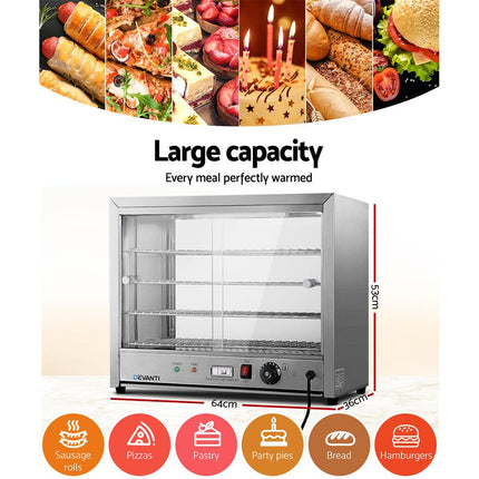 Devanti Commercial Food Warmer Hot Display Showcase Cabinet 64cm.
