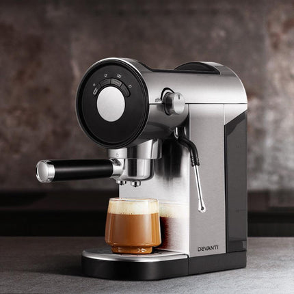 Devanti 20 Bar Coffee Machine Espresso Cafe Maker.
