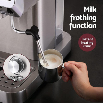 Devanti 20 Bar Coffee Machine Espresso Cafe Maker.