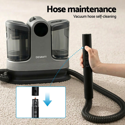 Devanti Carpet Washer Handheld Vacuum Cleaner 1700W 11kpa Rapid Heating Black.