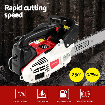 Giantz 25cc Petrol Chainsaw 10" Bar E-Start Tree Pruning Chain Saw.