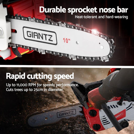Giantz 25cc Petrol Chainsaw 10" Bar E-Start Tree Pruning Chain Saw.
