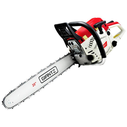 Giantz 58cc Petrol Chainsaw 20 Inch Bar Chain Saw Tree Pruner 2 Stroke E-Start.