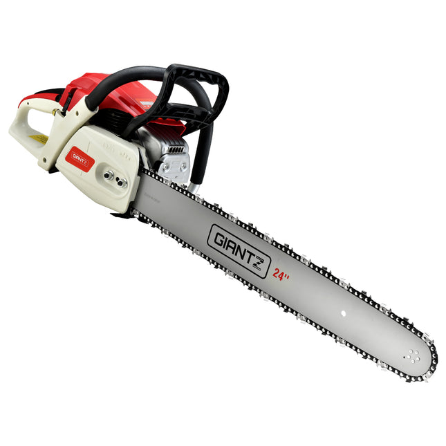 Giantz 65cc Petrol Chainsaw 24 Inch Bar Chain Saw Tree Pruner 2 Stroke E-Start.