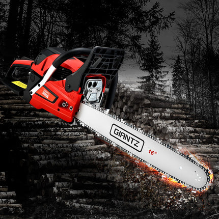 Giantz Chainsaw Petrol 45CC 16" Bar Commercial E-Start Pruning Chain Saw 1.7kW.