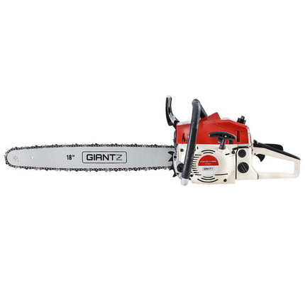 Giantz Chainsaw Petrol 45CC 18" Bar Commercial E-Start Pruning Chain Saw.