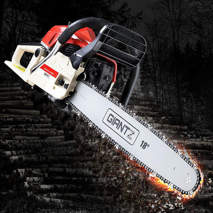 Giantz Chainsaw Petrol 45CC 18" Bar Commercial E-Start Pruning Chain Saw.