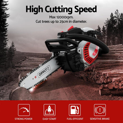 Giantz 25CC Petrol Chainsaw 10'' Bar Chain Saw Lightweight for Pruning Cutting.
