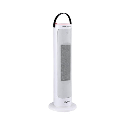 Devanti 2000W Ceramic Tower Heater Space Heaters Oscillating Indoor White.