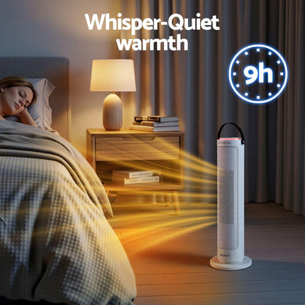 Devanti 2000W Ceramic Tower Heater Space Heaters Oscillating Indoor White.