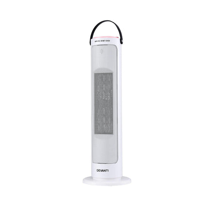 Devanti 2000W Ceramic Tower Heater Space Heaters Oscillating Indoor White.