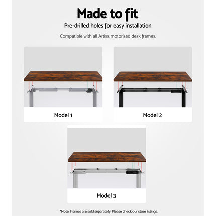 Artiss Standing Desk Top Rustic Brown 120CM.