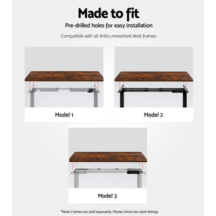 Artiss Standing Desk Top Rustic Brown 140CM.