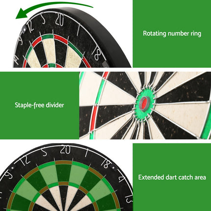 18" Dartboard Dart Board with Steel Darts Competition Party Game.