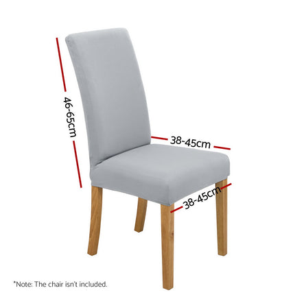 Artiss Dining Chair Covers 6x Slipcovers Spandex Stretch Banquet Wedding Grey.