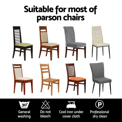 Artiss Dining Chair Covers 6x Slipcovers Spandex Stretch Banquet Wedding Grey.