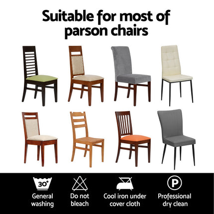 Artiss Dining Chair Covers 6x Slipcovers Spandex Stretch Banquet Wedding White.