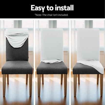 Artiss Dining Chair Covers 6x Slipcovers Spandex Stretch Banquet Wedding White.