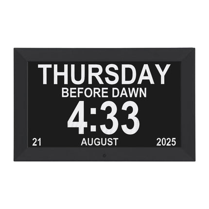 Artiss 10" Digital Day Clock Alarm Calendar Dementia Date Week Desk Clocks Black.