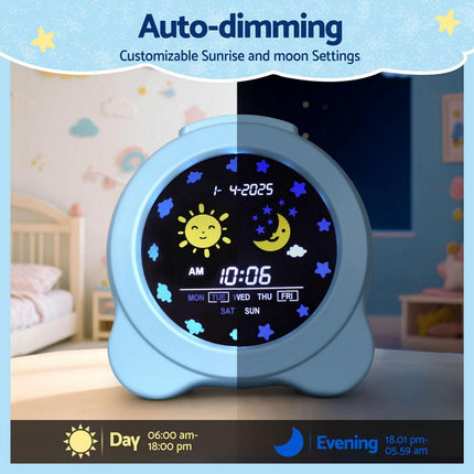 Artiss 3.8" Digital Day Clock Calendar Alarm LCD Display Blue.