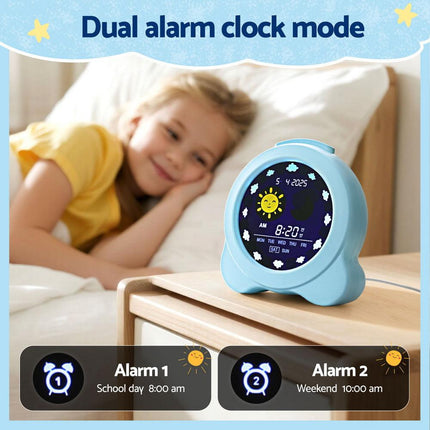 Artiss 3.8" Digital Day Clock Calendar Alarm LCD Display Blue.