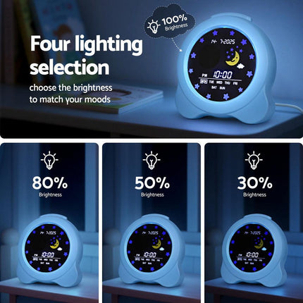 Artiss 3.8" Digital Day Clock Calendar Alarm LCD Display Blue.