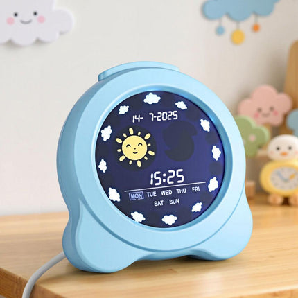 Artiss 3.8" Digital Day Clock Calendar Alarm LCD Display Blue.