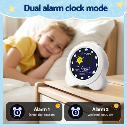 Artiss 3.8" Digital Day Clock Calendar Alarm LCD Display White.