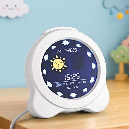 Artiss 3.8" Digital Day Clock Calendar Alarm LCD Display White.