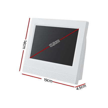 Artiss 7" Digital Day Clock Calendar Alarm White.