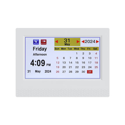 Artiss 7" Digital Day Clock Calendar Alarm White.