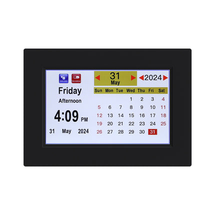 Artiss 8" Digital Day Clock Calendar Alarm Black.